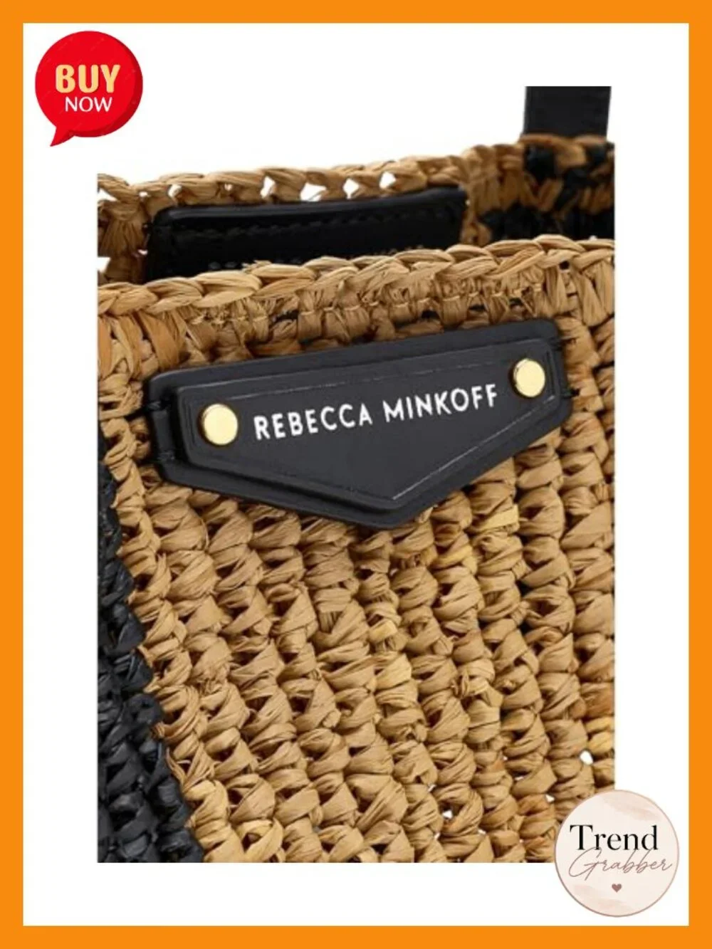 Straw Mini Tote with Magnetic Snap Closure